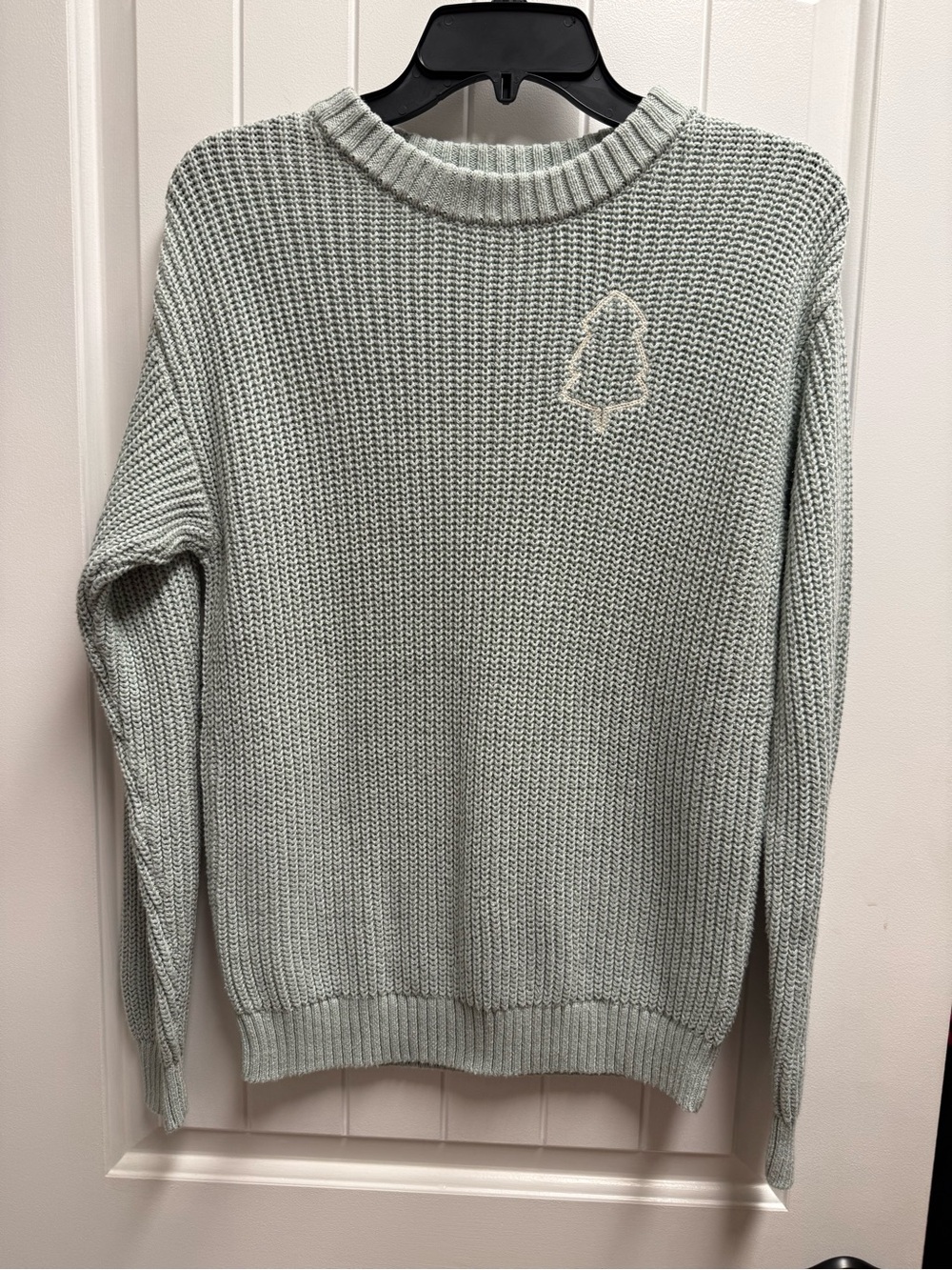 LC Lauren Conrad Sage Green Chunky Knit Christmas Tree Sweater Size Small